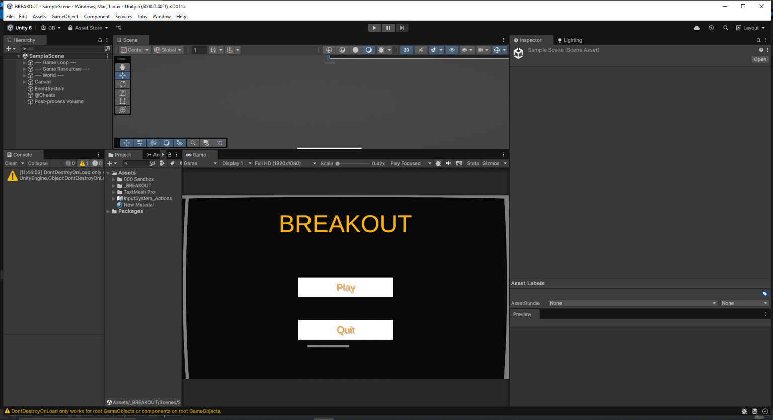 My humble BREAKOUT clone - image 1 - student project