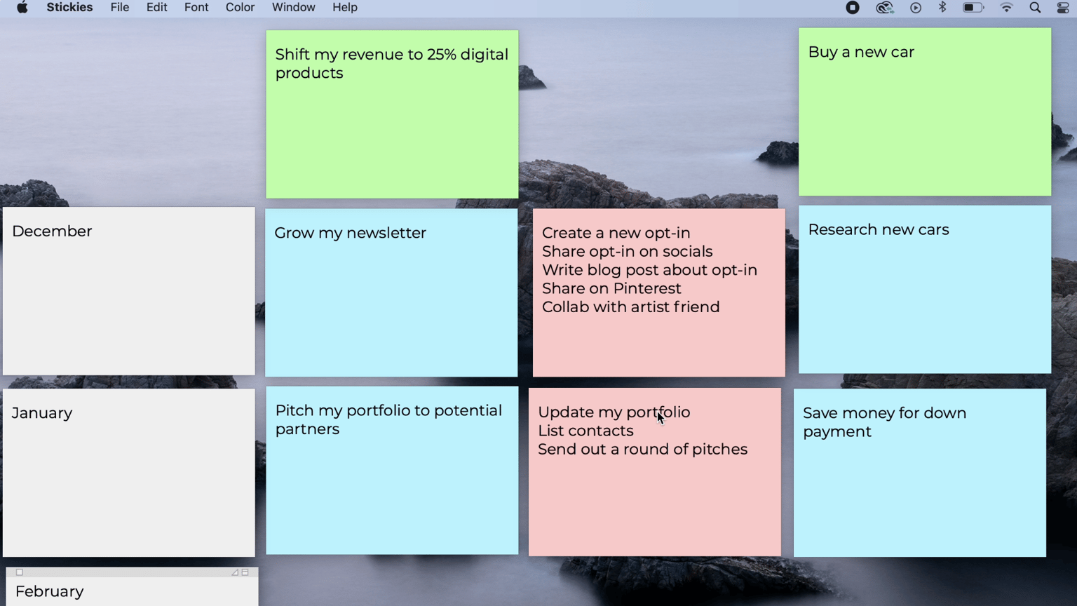 Goal Setting with Sticky Notes - image 1 - student project