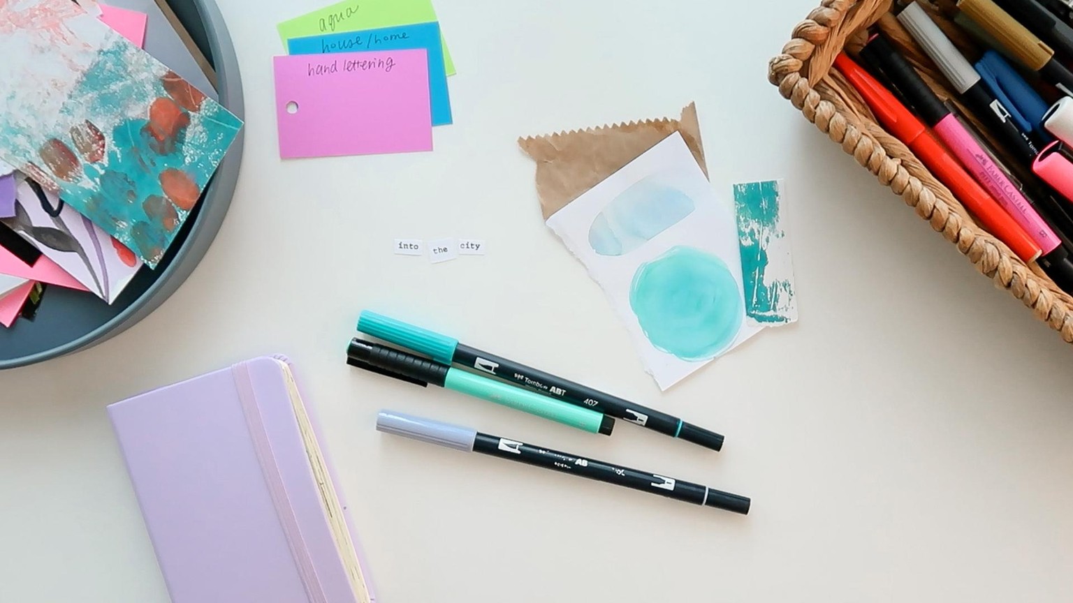 Hand Lettering, Home, Aqua • an Inspired Art Journal Page - image 1 - student project