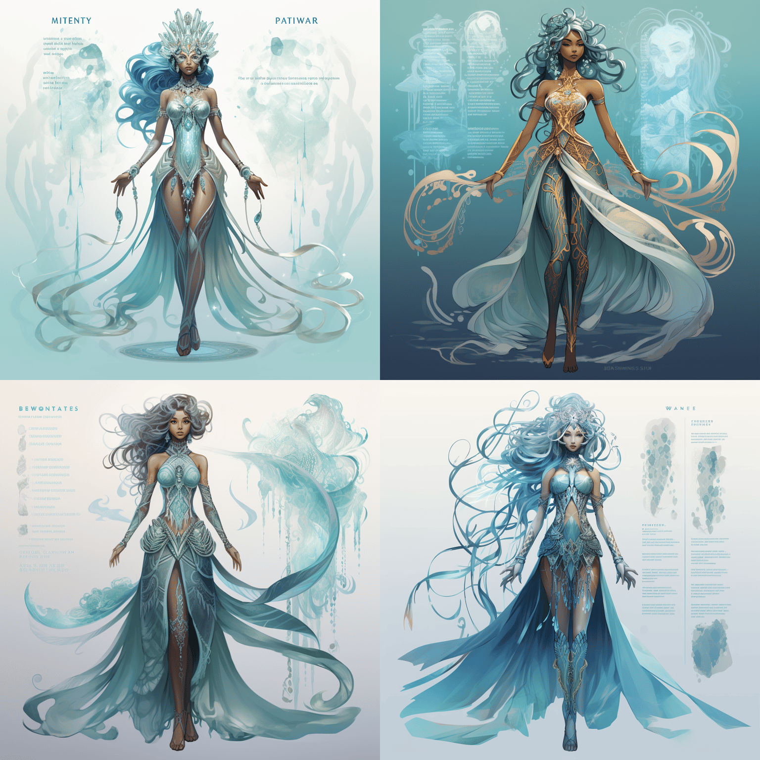 Marina Azure character for a water themed fashion collection - image 3 - student project