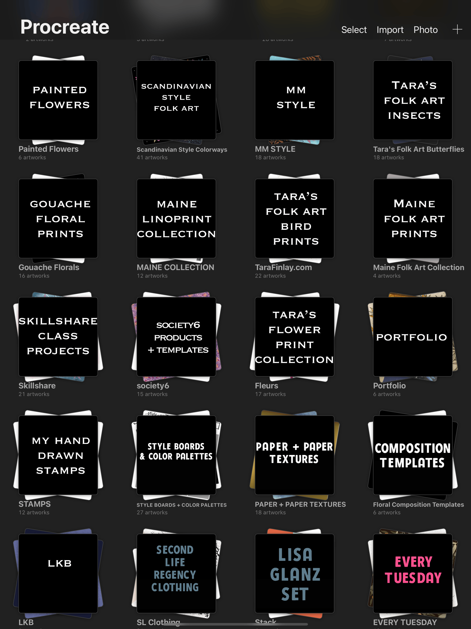 Organized Procreate Gallery with Cover Images/Labels - image 1 - student project