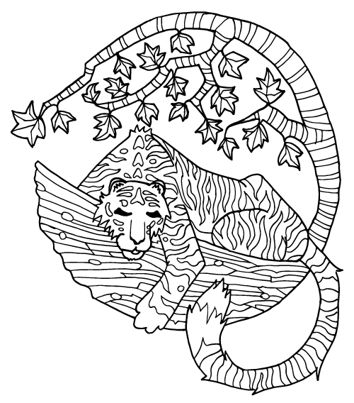 Tiger colouring page - image 1 - student project