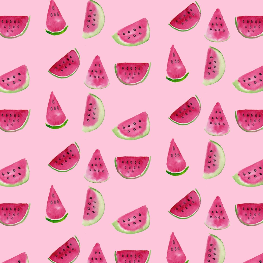 My first pattern ever from my watercolor melons - image 1 - student project