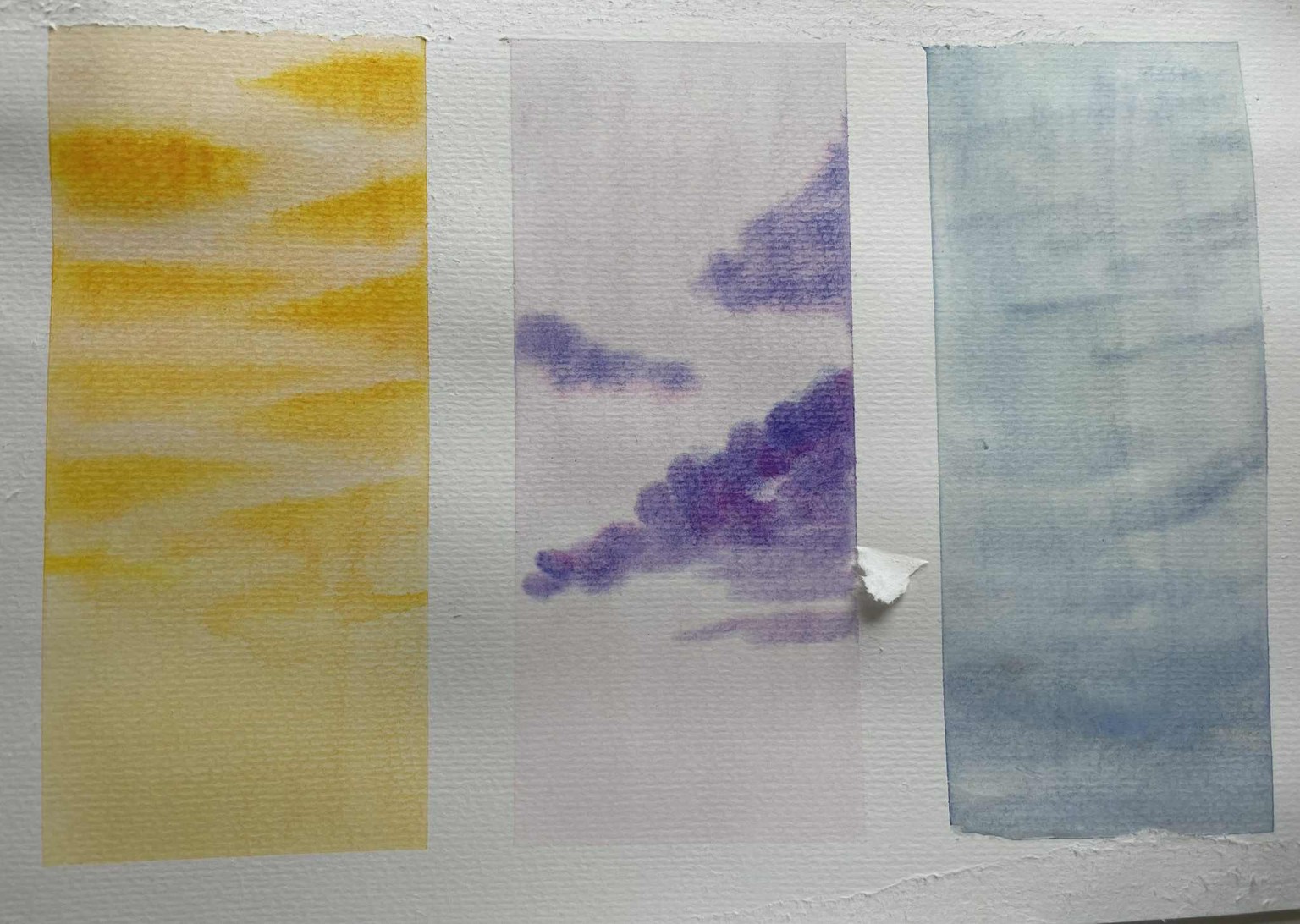 watercolor sunsets~ practicing blending & color mixing - image 2 - student project
