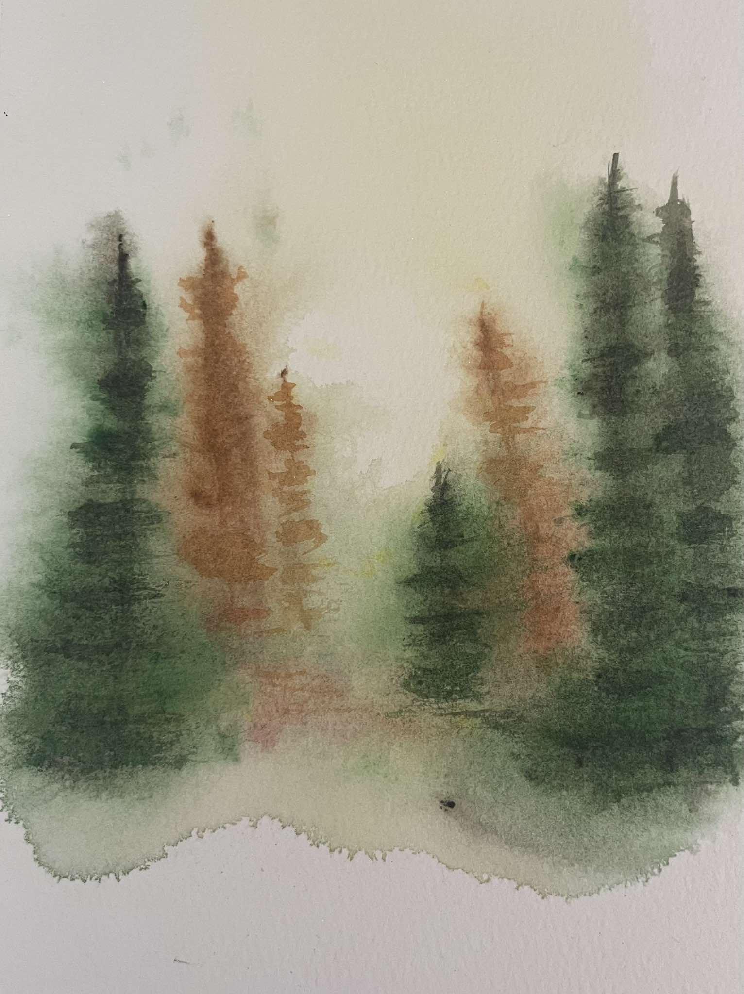 freeflow watercolor painting - image 6 - student project