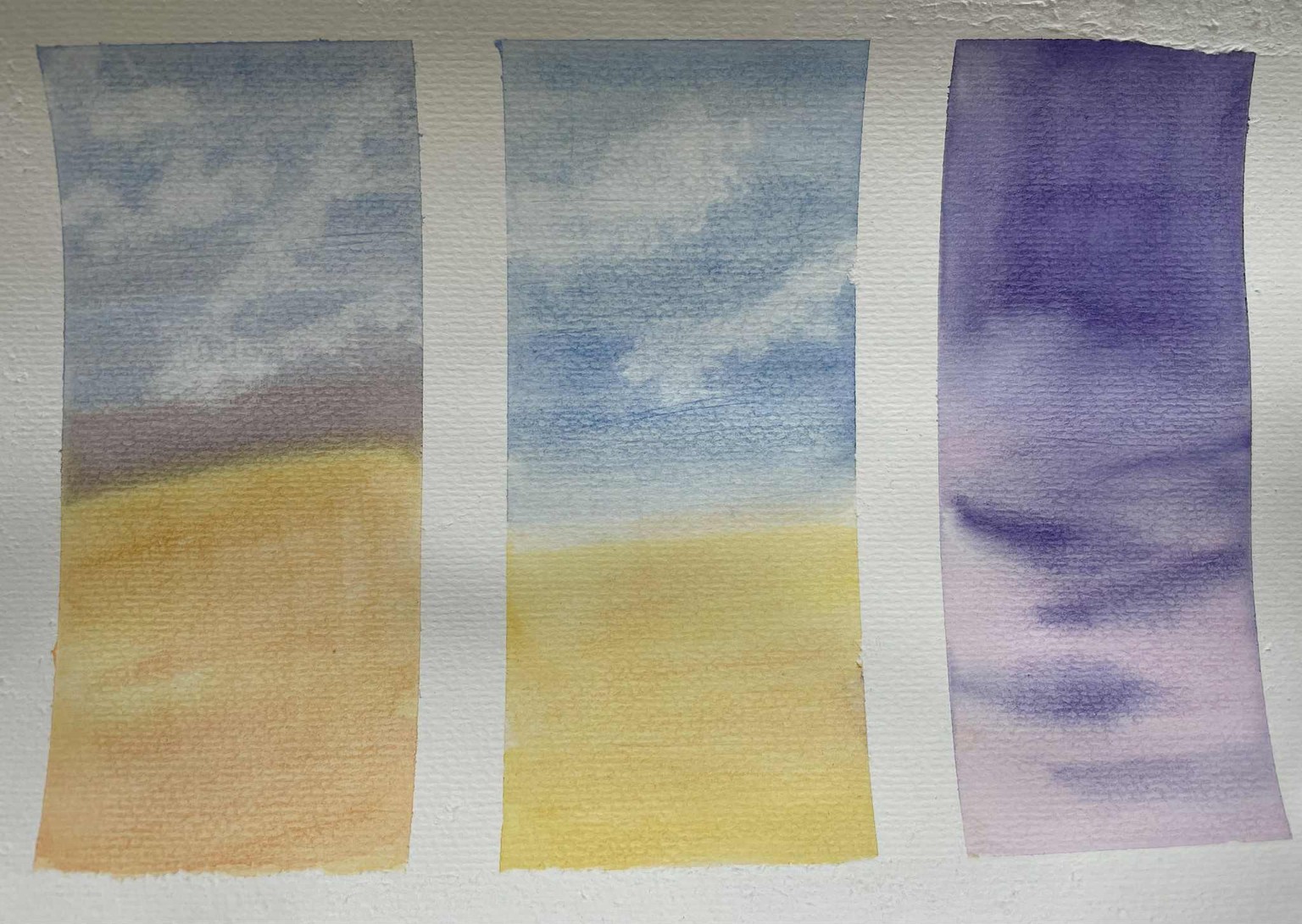 watercolor sunsets~ practicing blending & color mixing - image 1 - student project