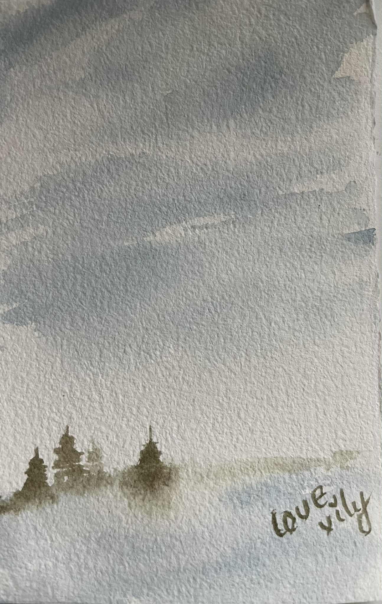 lanscape watercolors in four seasons - image 2 - student project