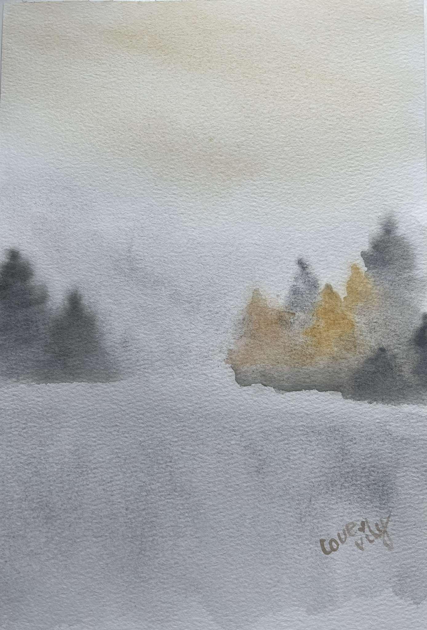 fun watercolor landscape paintings in loose style - image 1 - student project