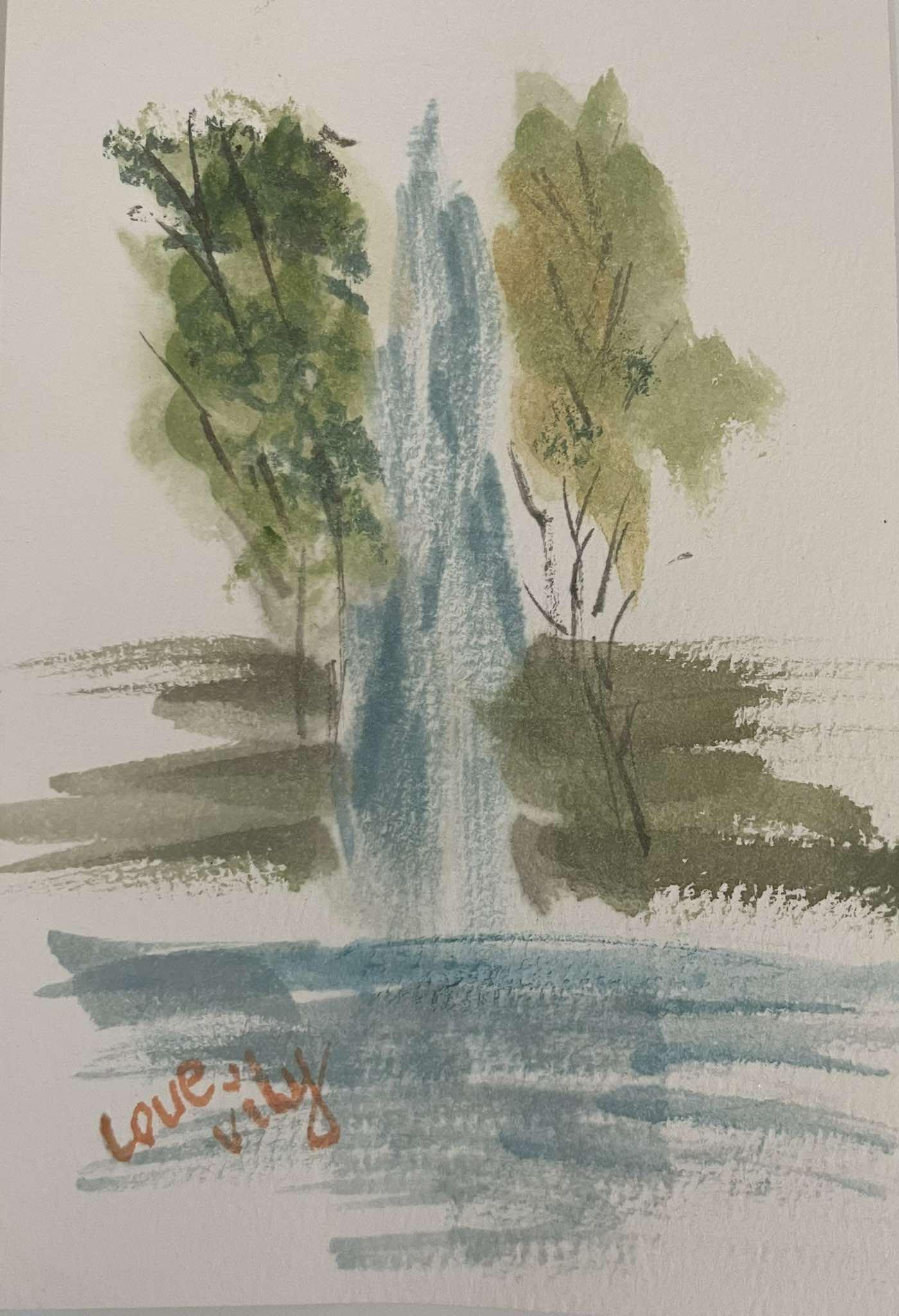 freeflow watercolor painting - image 5 - student project