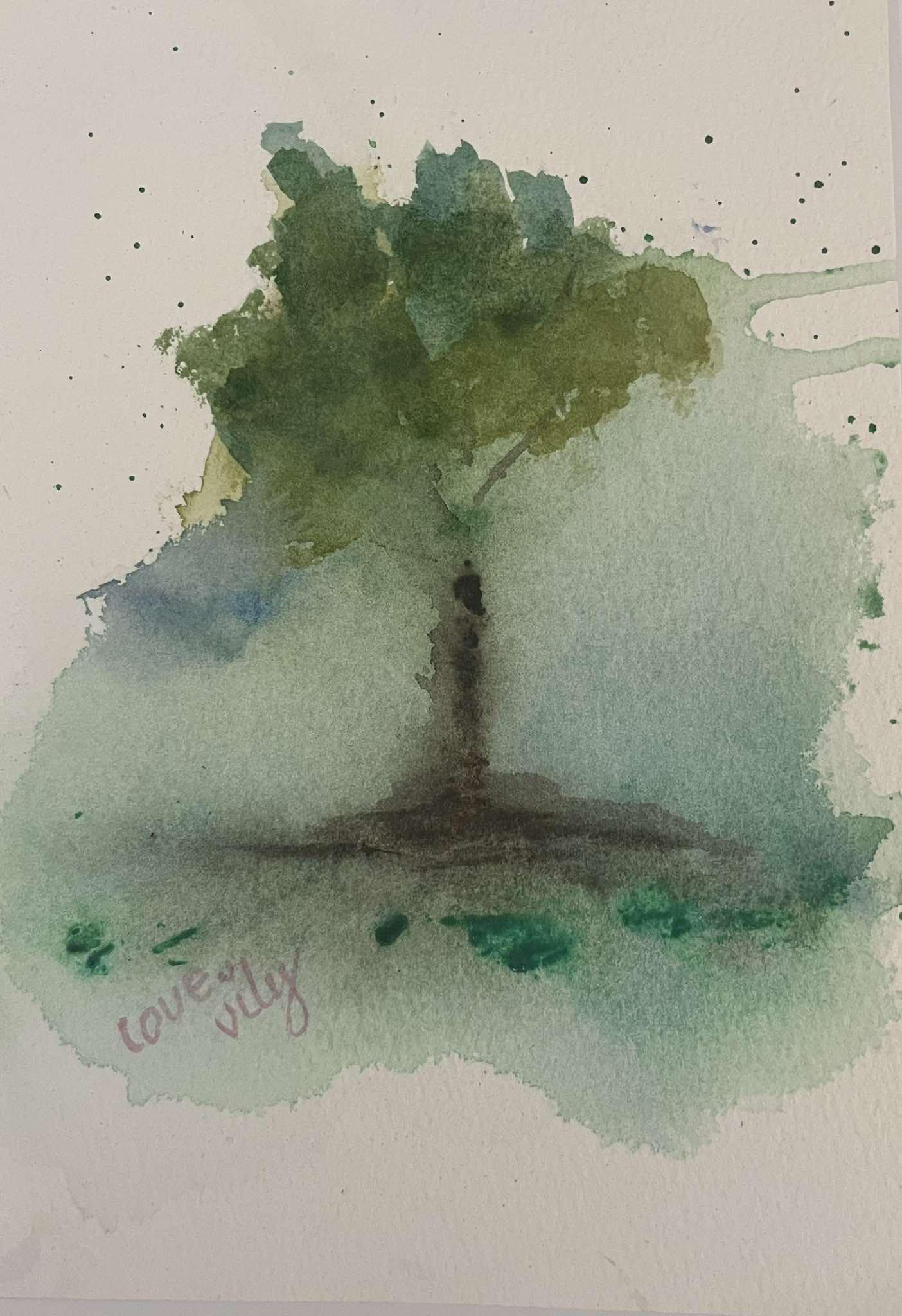 freeflow watercolor painting - image 3 - student project