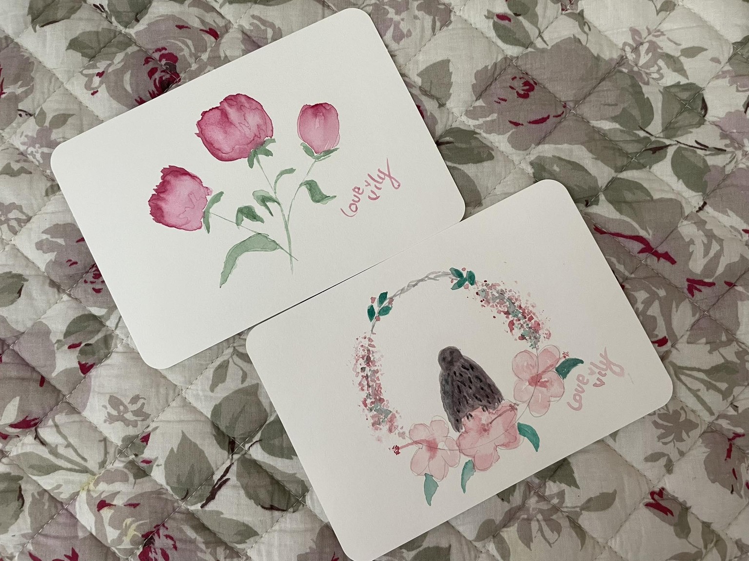 bird and roses in wreath - image 1 - student project