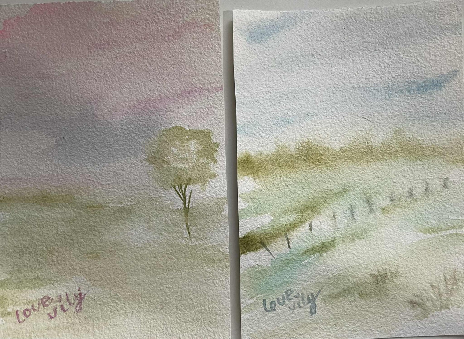 lanscape watercolors in four seasons - image 3 - student project