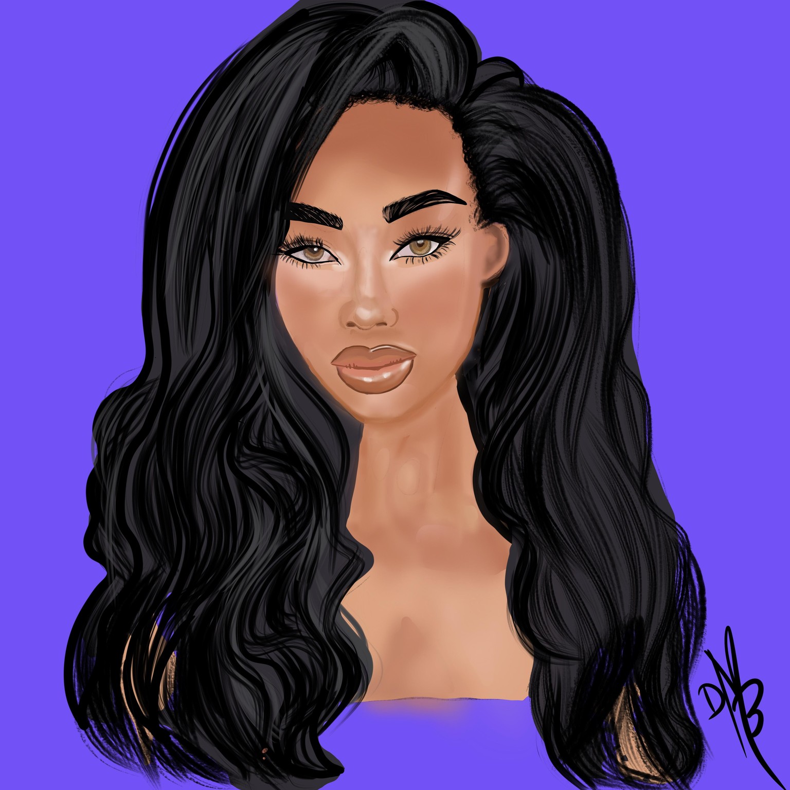 Creating a vector style portrait in procreate - image 1 - student project