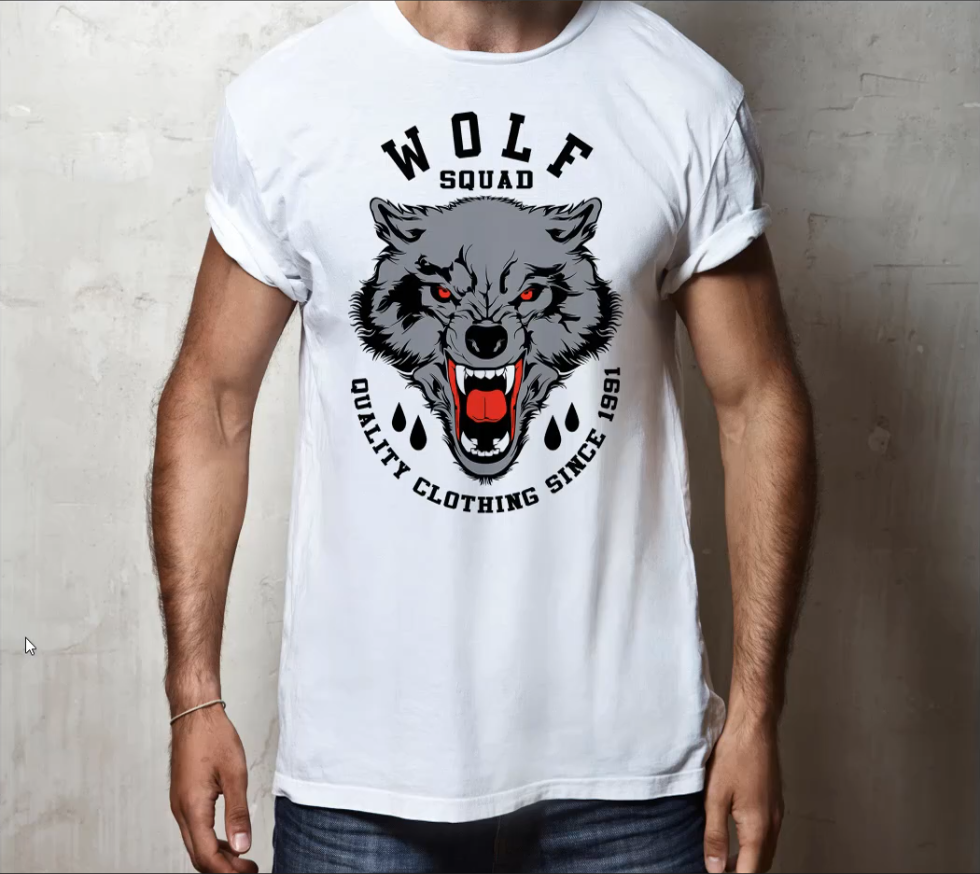 Wolf T-shirt Design With Adobe Photoshop CC - image 1 - student project