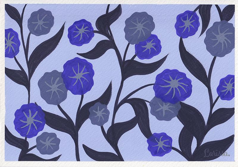 My Floral Painting in Monochromatic Colors - image 1 - student project