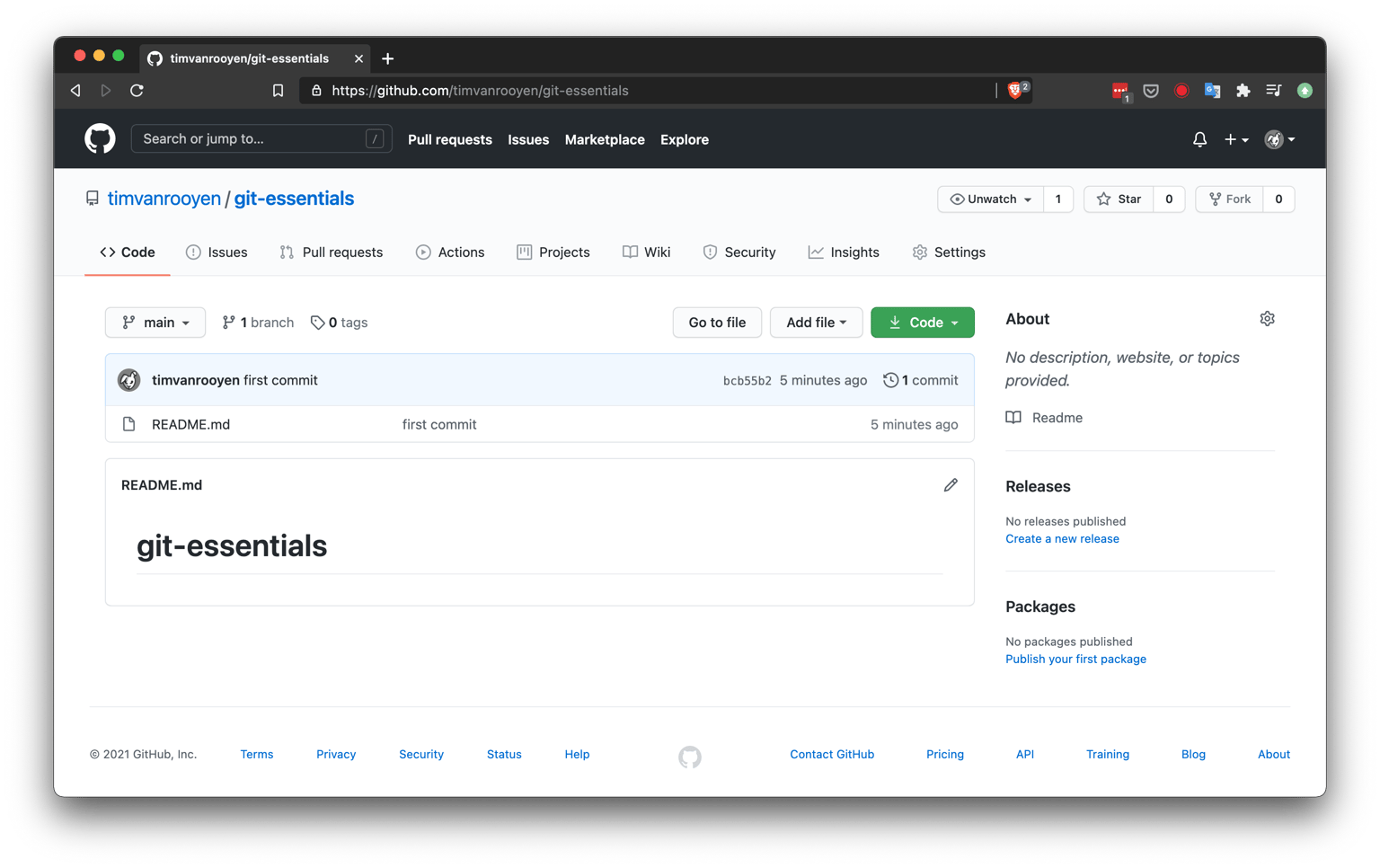 Tim van Rooyen - Git Essentials - image 1 - student project