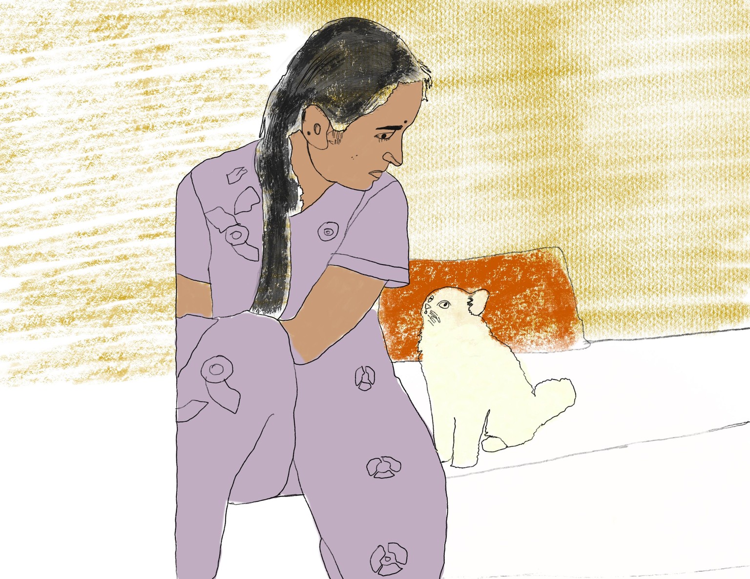 Girl sitting with Cat at home - image 1 - student project