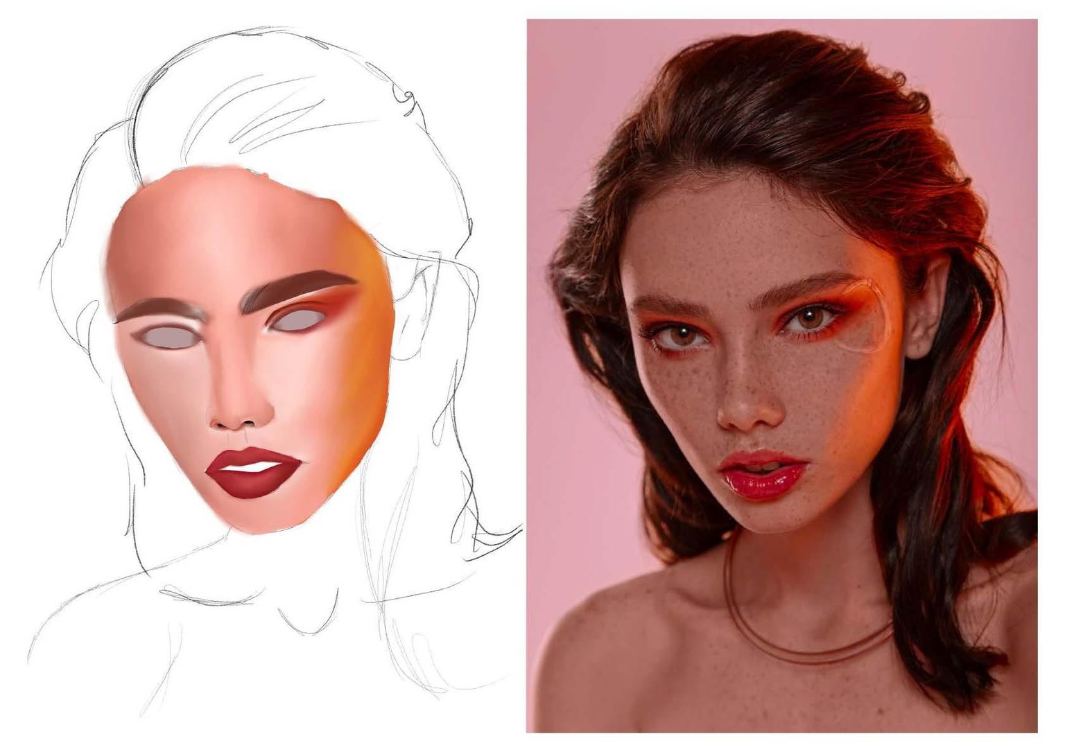 portrait sketching process - image 4 - student project