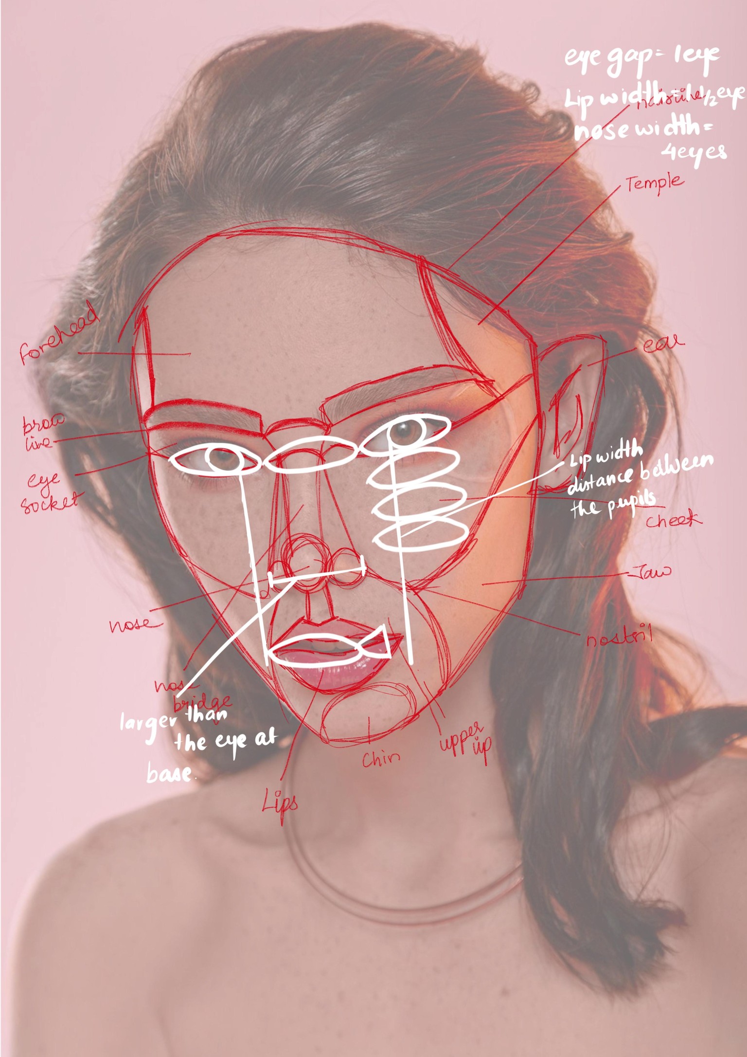 portrait sketching process - image 2 - student project