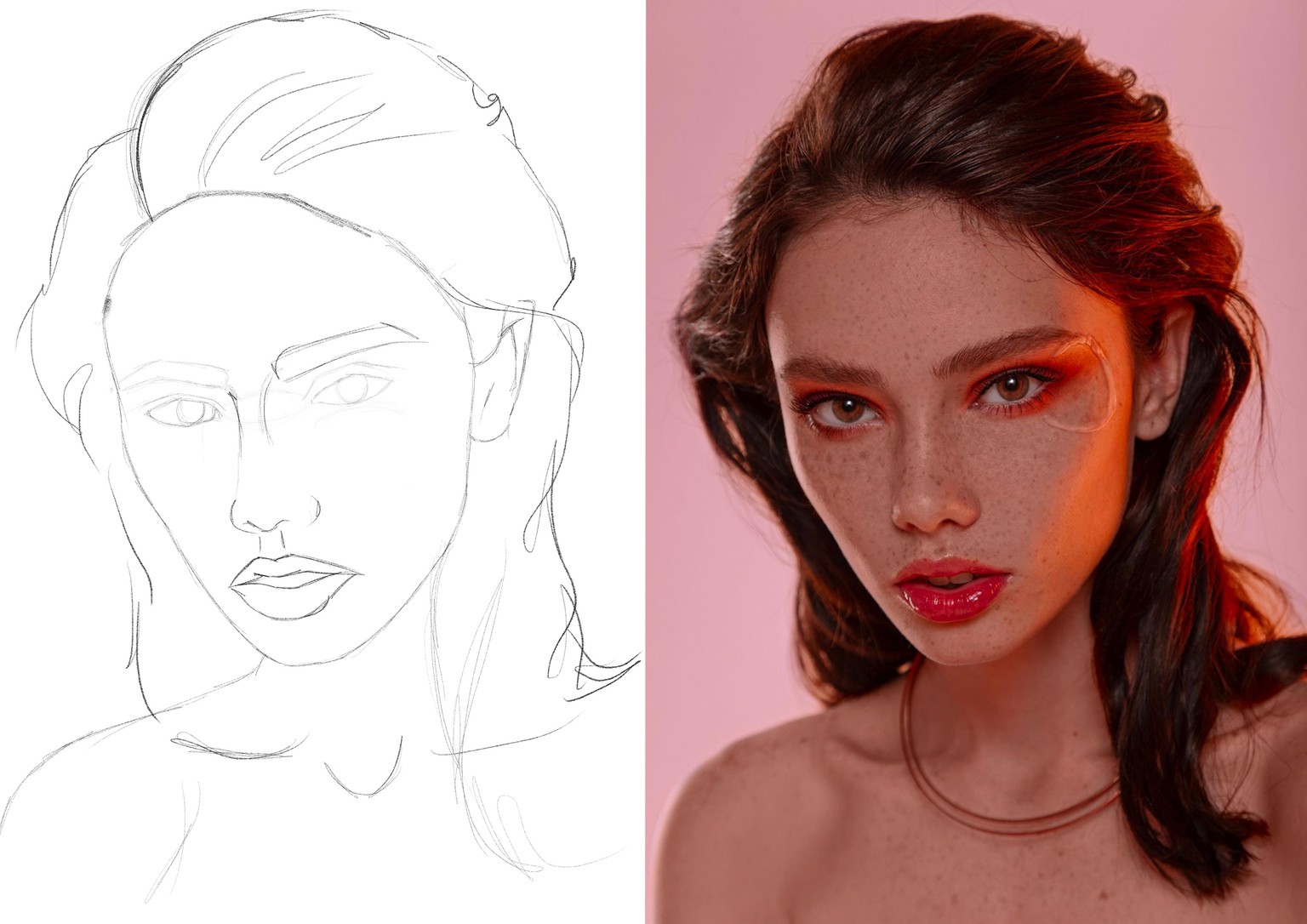 portrait sketching process - image 3 - student project