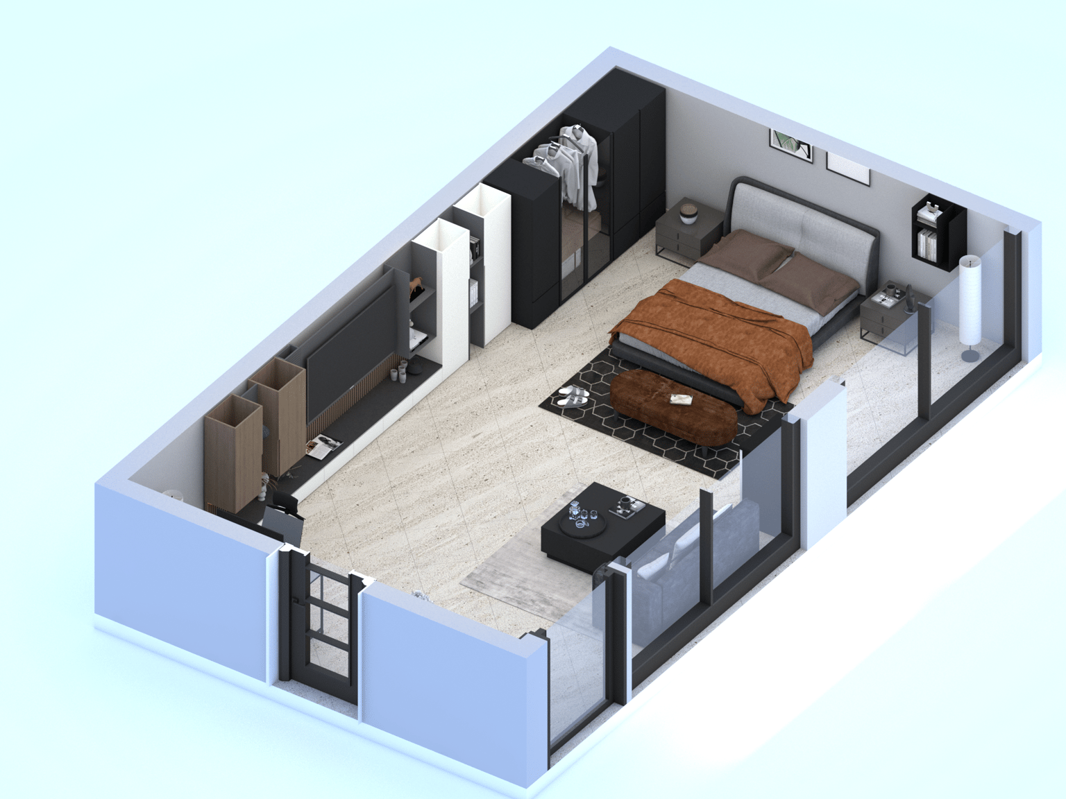 3D & 2D floor plan - image 2 - student project