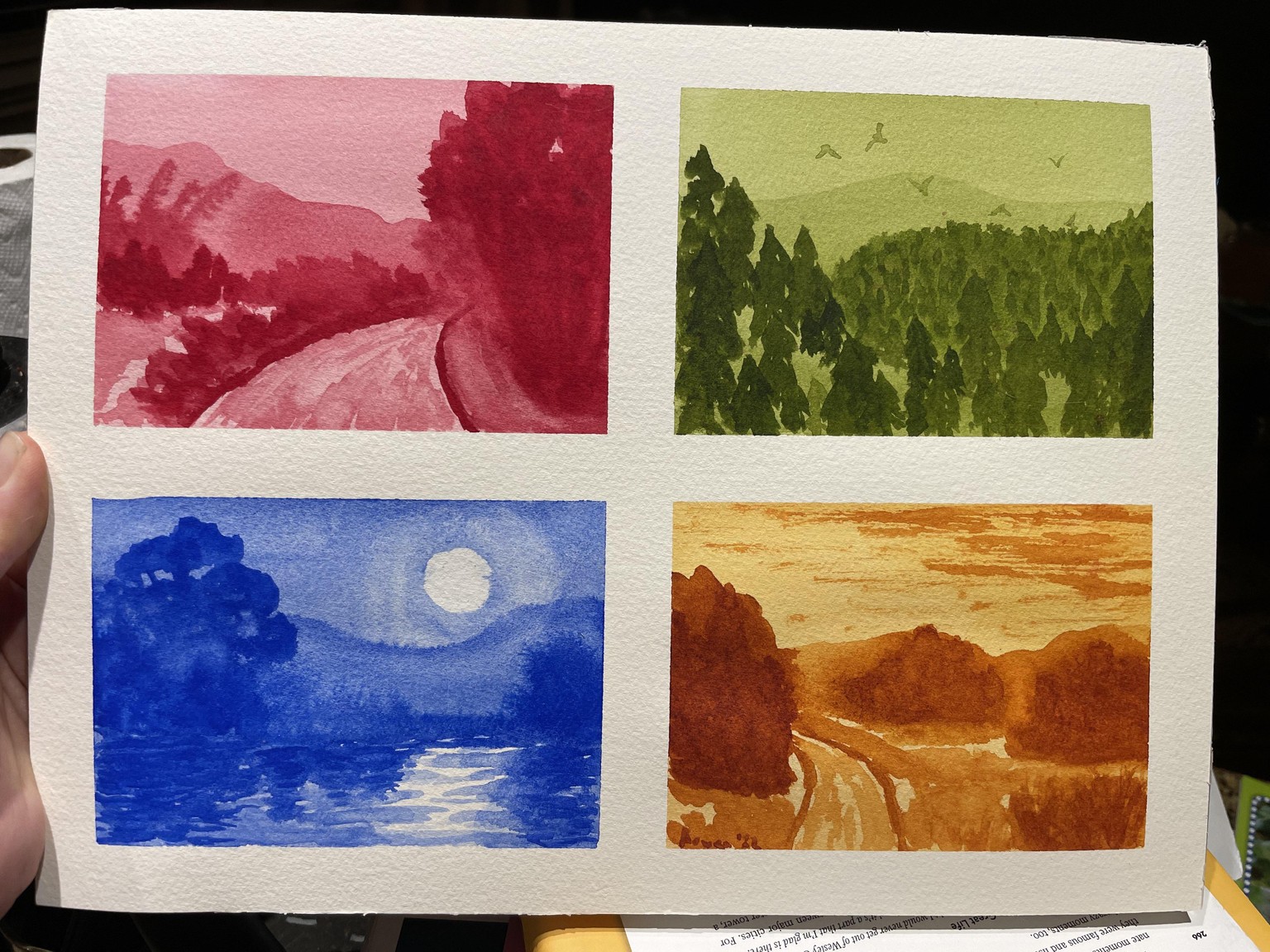Monochrome Landscapes (Simple Watercolors) - image 1 - student project