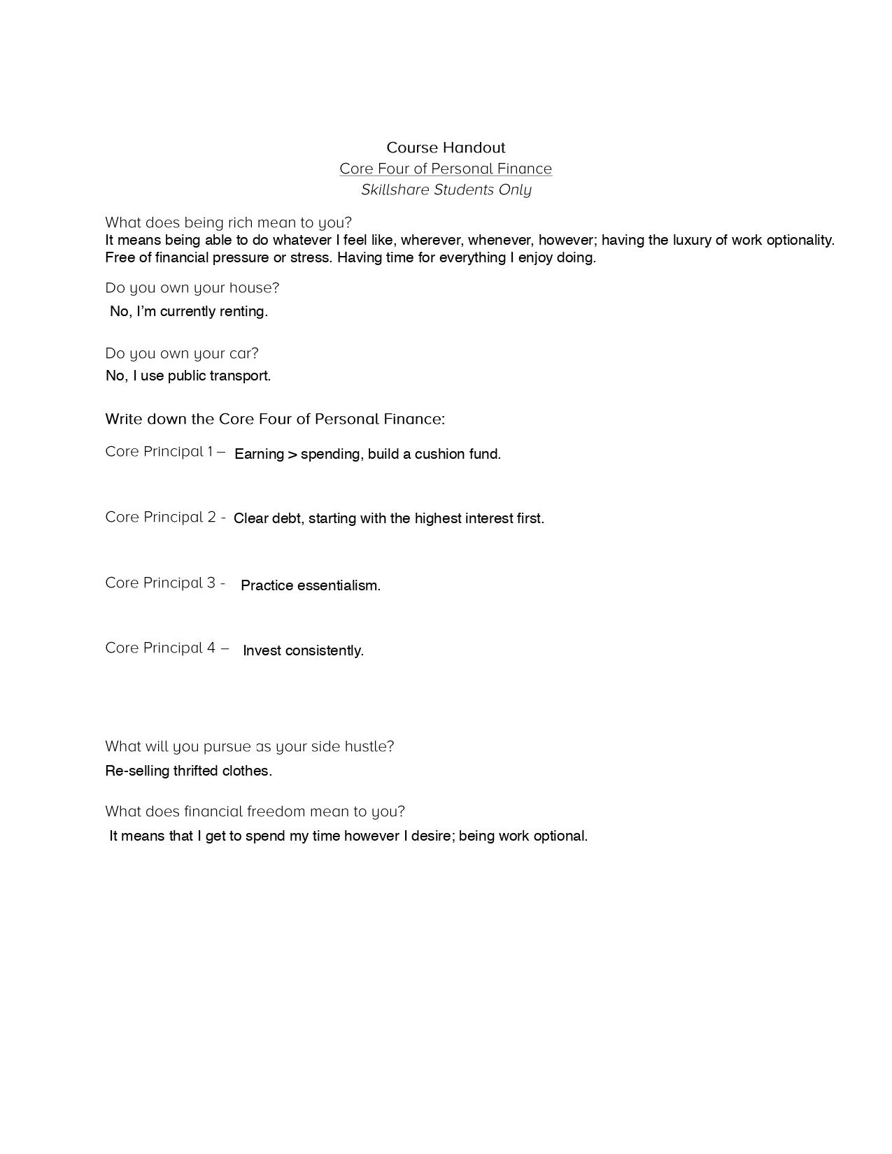 Completed handout - image 1 - student project