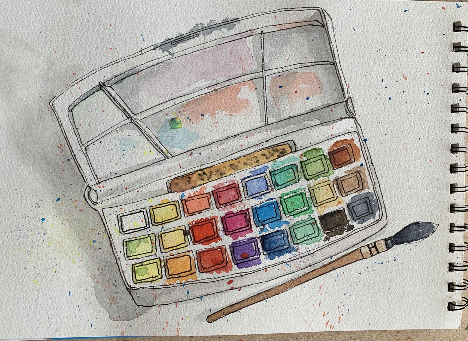 paint palette pen & watercolor - image 1 - student project