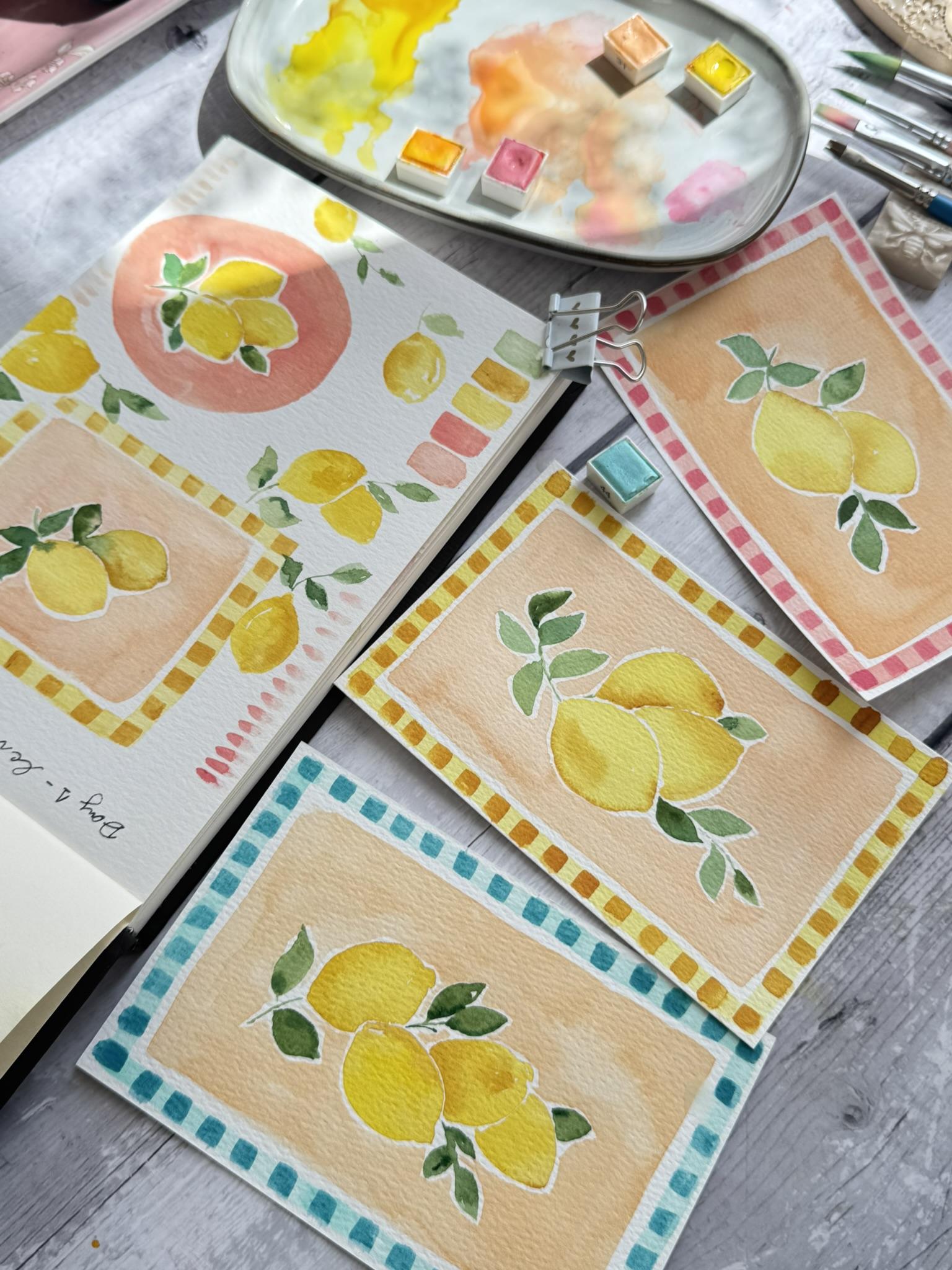 Lemons and pastel colors cards - image 4 - student project