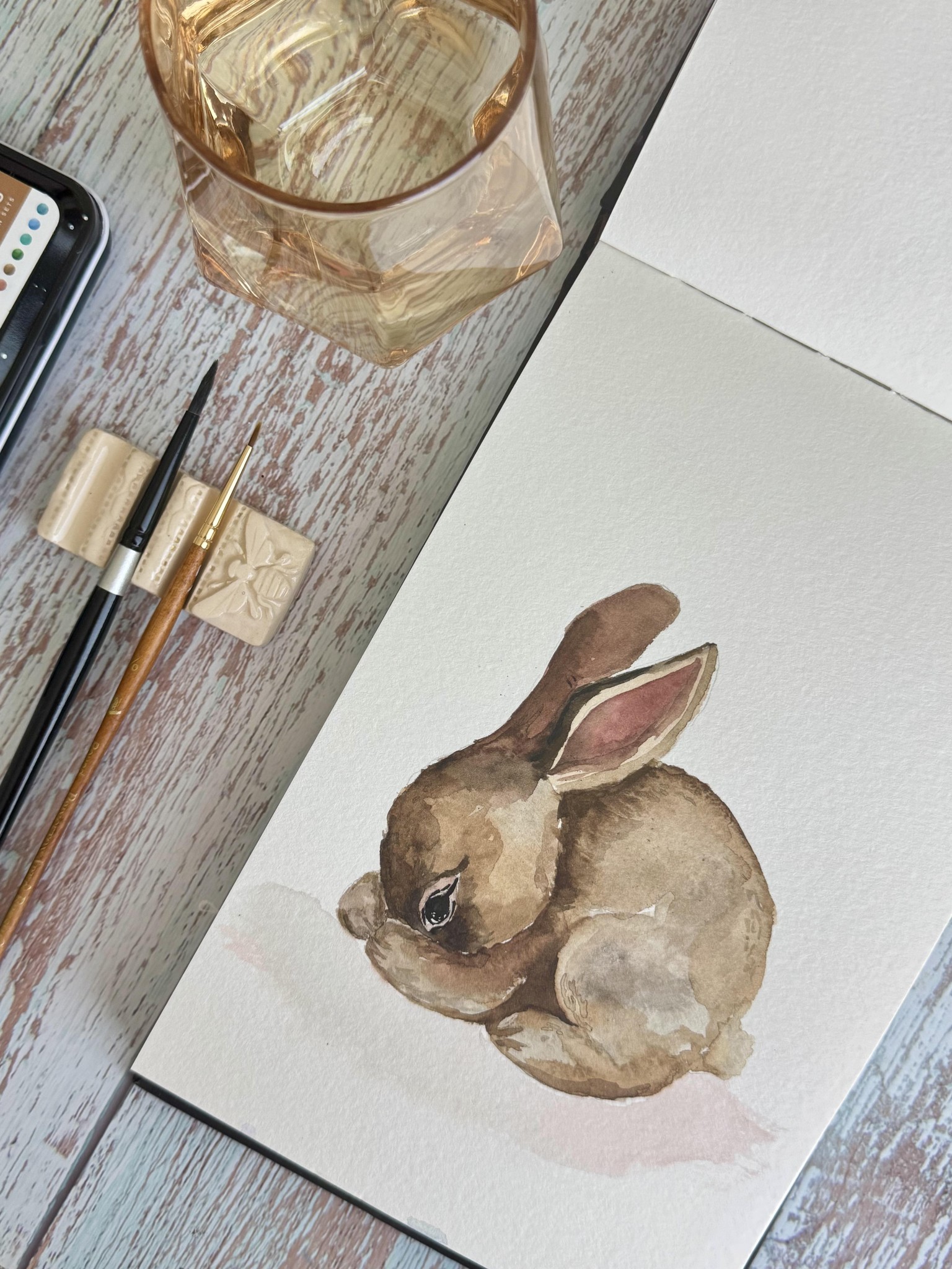 My cute watercolor bunny - image 2 - student project