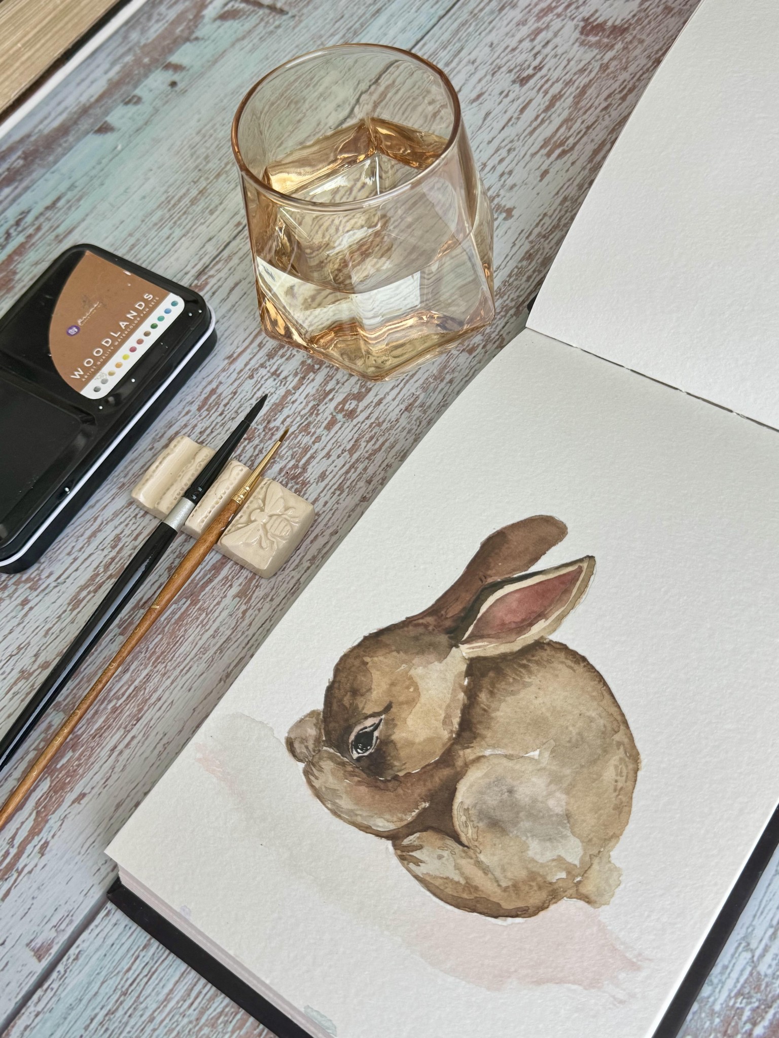 My cute watercolor bunny - image 1 - student project