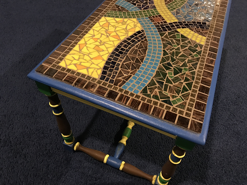 Braided Earthtones Mosaic Side Table [Examples] - image 2 - student project