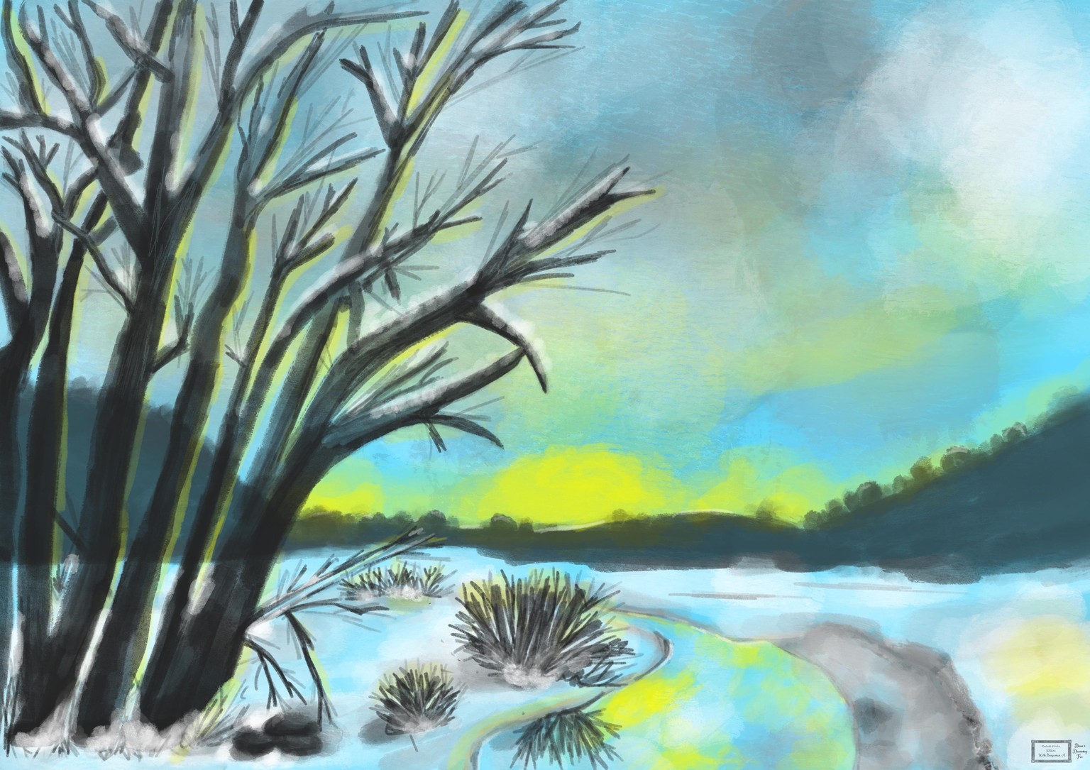 A Sunny Winter Day in Gouache - image 1 - student project