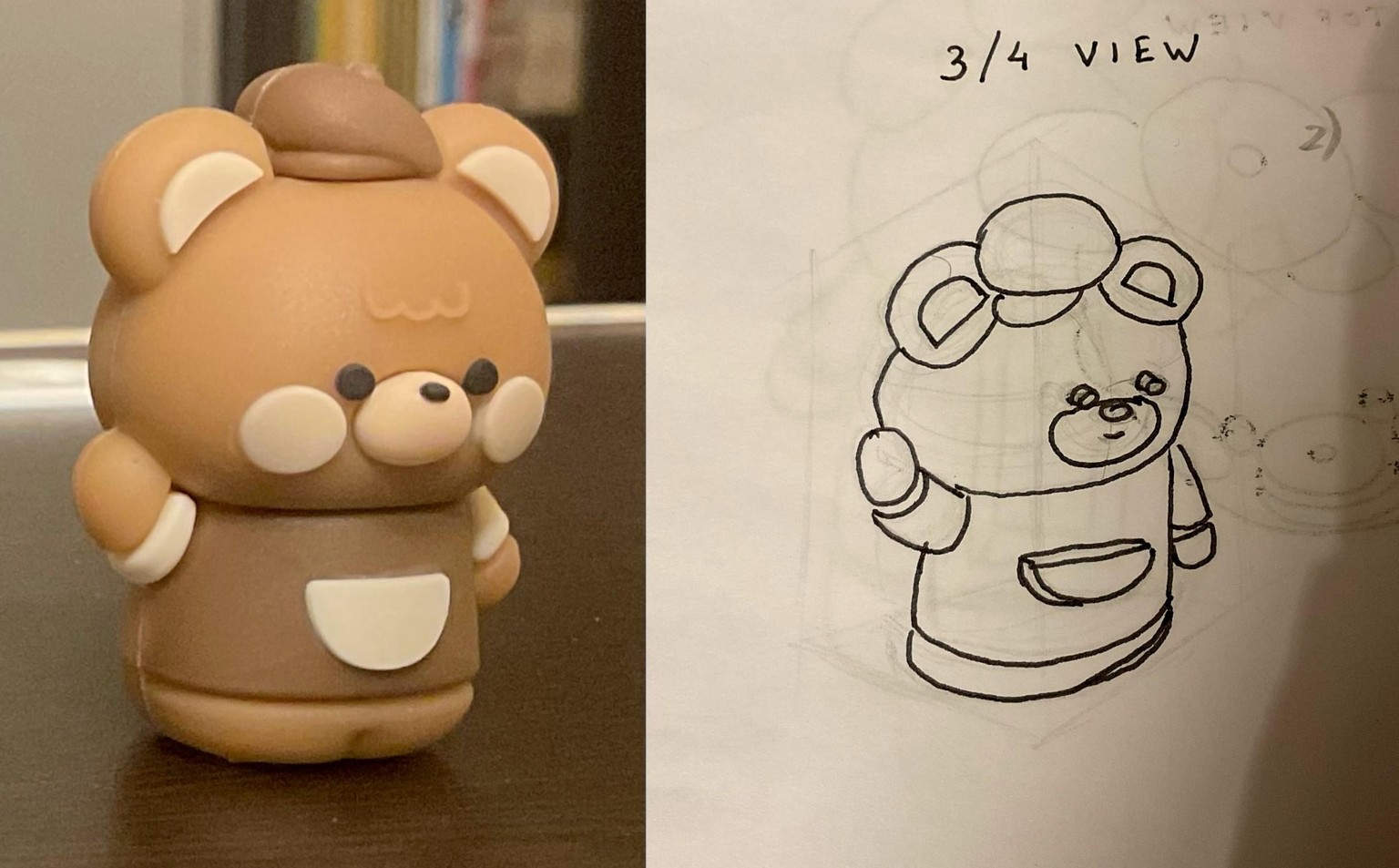 Elephant drawings using only box and cylinder forms. Also drew cute teddy bear. - image 2 - student project