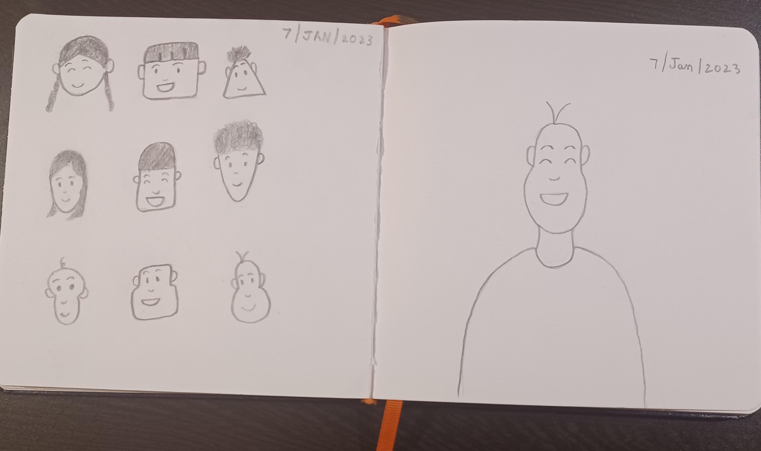 I drew cartoon faces from shapes, a portrait and a pose - image 1 - student project
