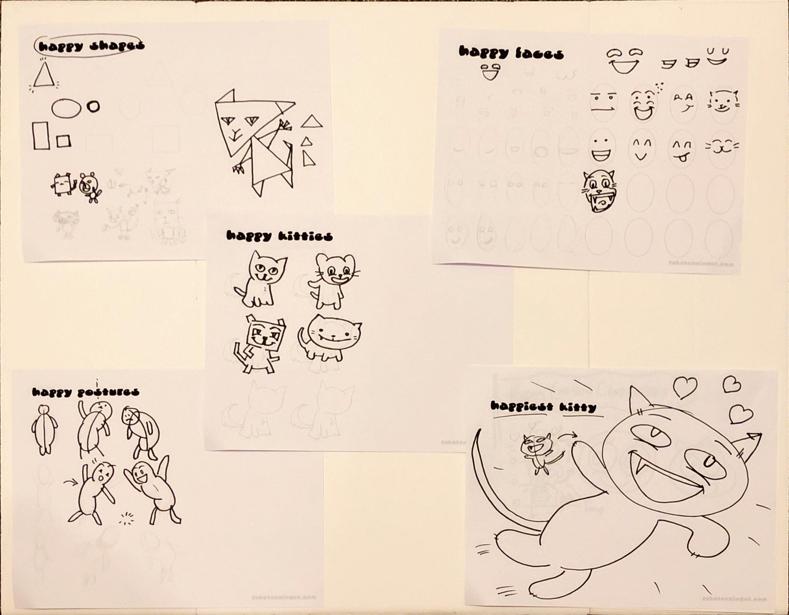 Happy Kitty Worksheet and Character Studies - image 1 - student project