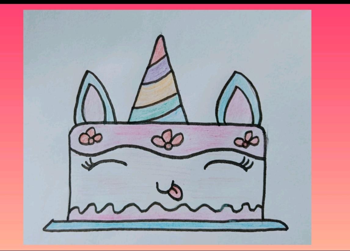 Cute Unicorn Strawberry Cake - image 1 - student project