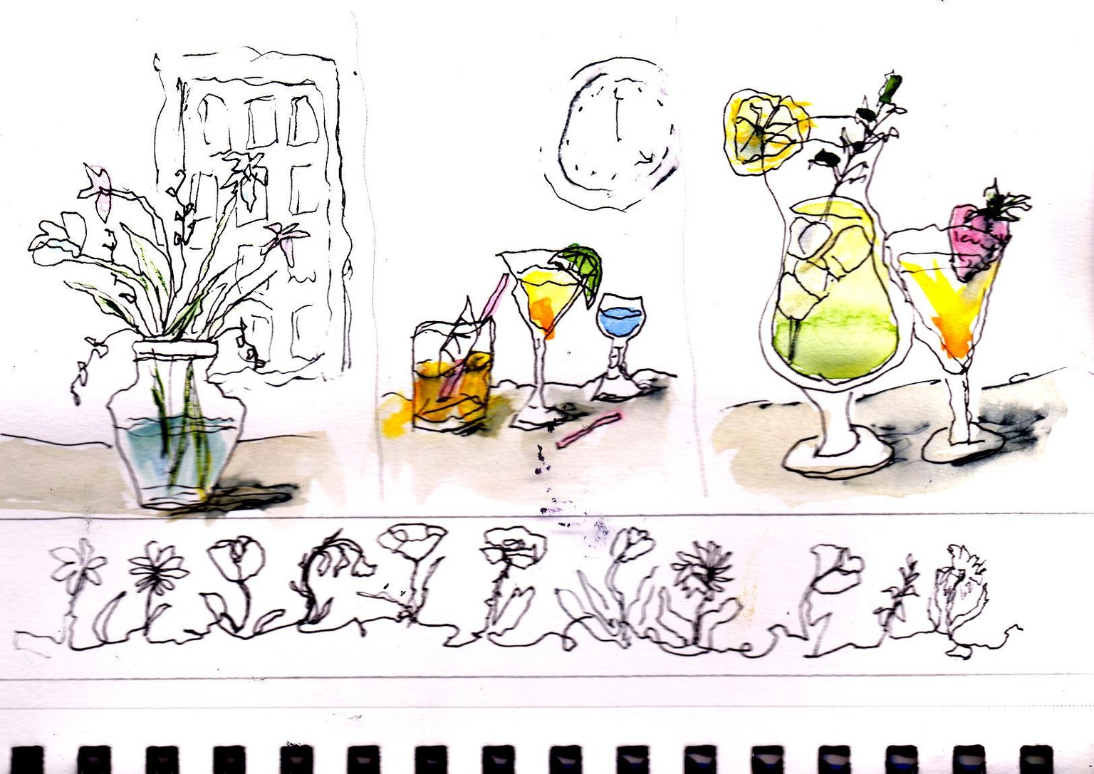 Loose doodles with Toby flowers, drinks and such - image 2 - student project