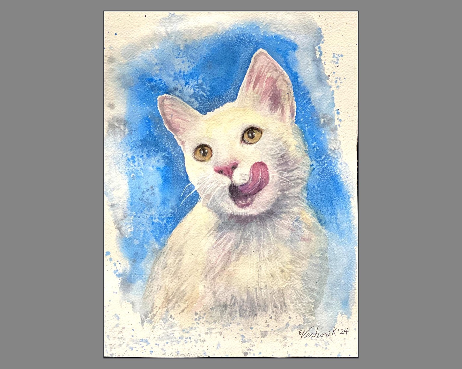 Watercolor - White animals, backgrounds - image 3 - student project