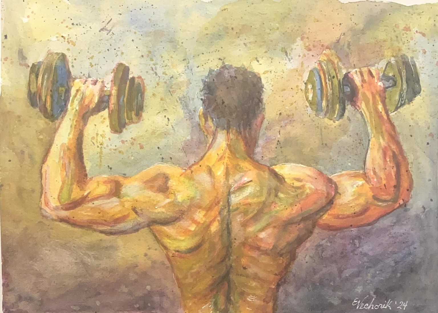 Watercolor primary color portraits - image 1 - student project