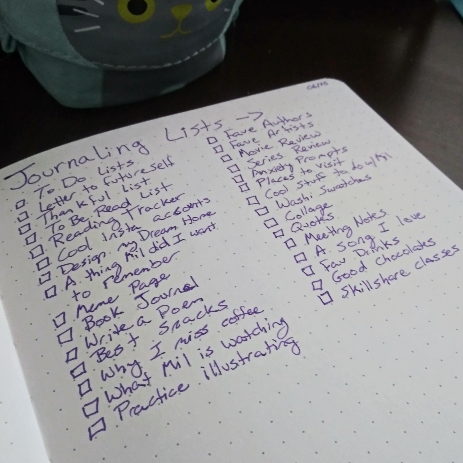 Journaling Lists - image 3 - student project