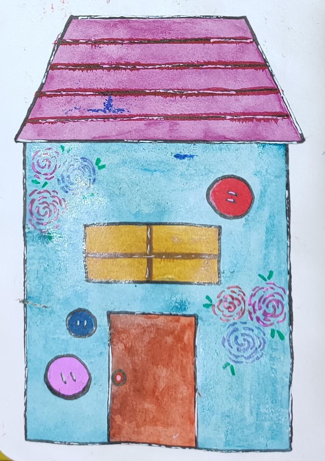Happy tiny button decorated homes - image 2 - student project
