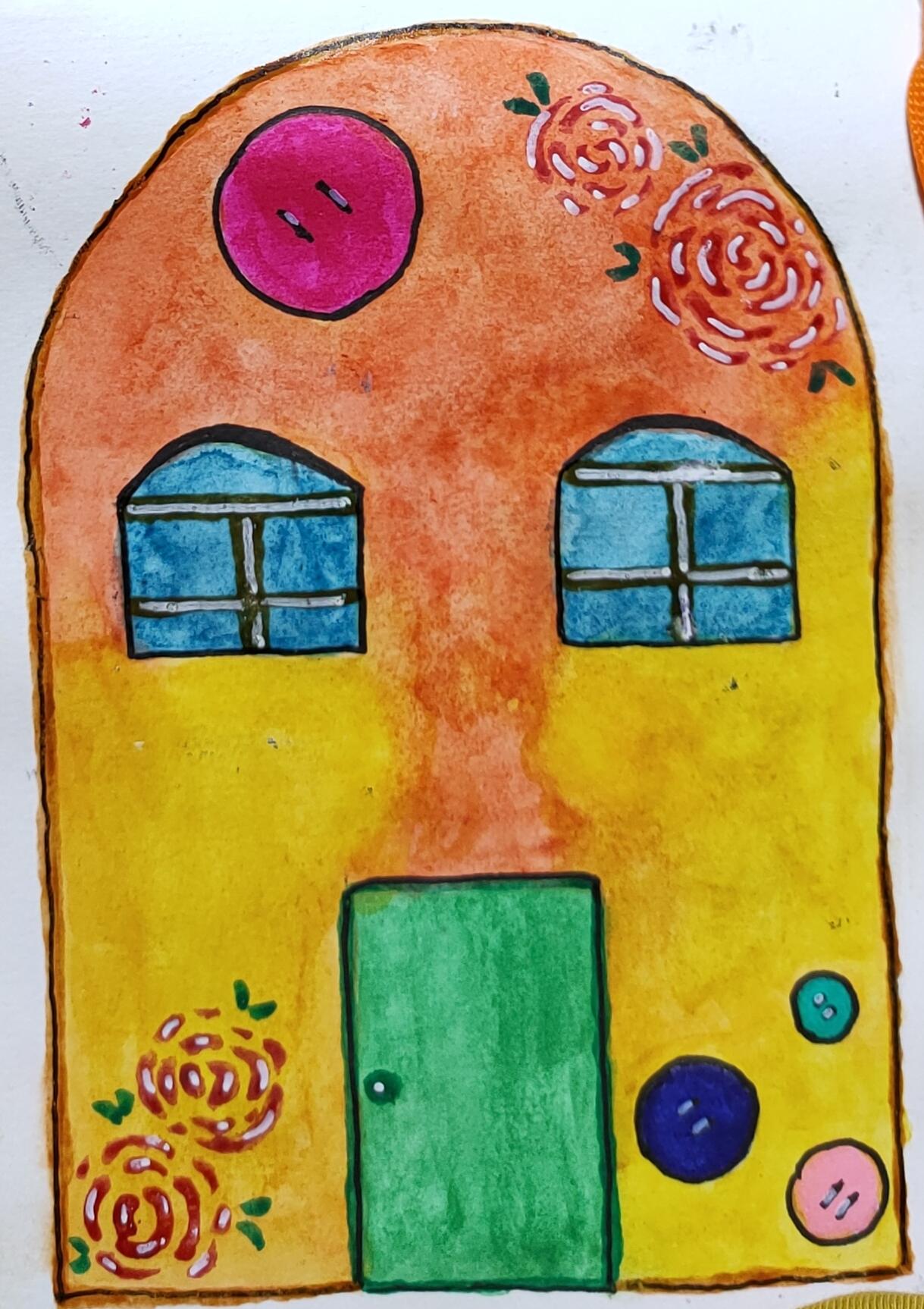 Happy tiny button decorated homes - image 4 - student project