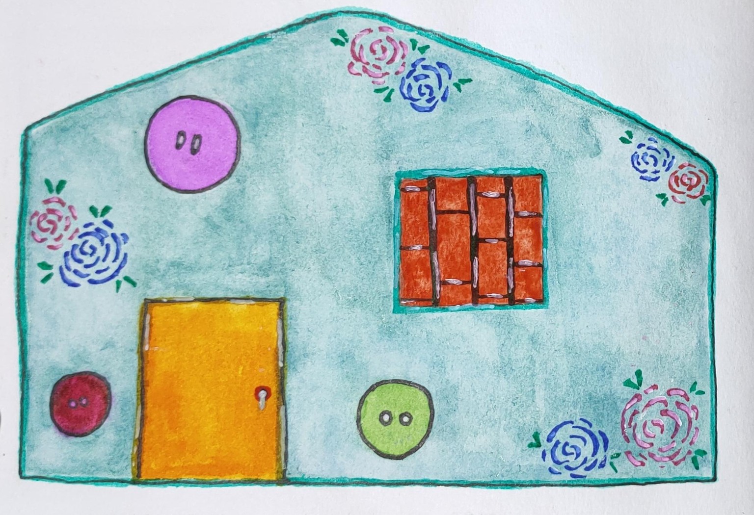 Happy tiny button decorated homes - image 6 - student project
