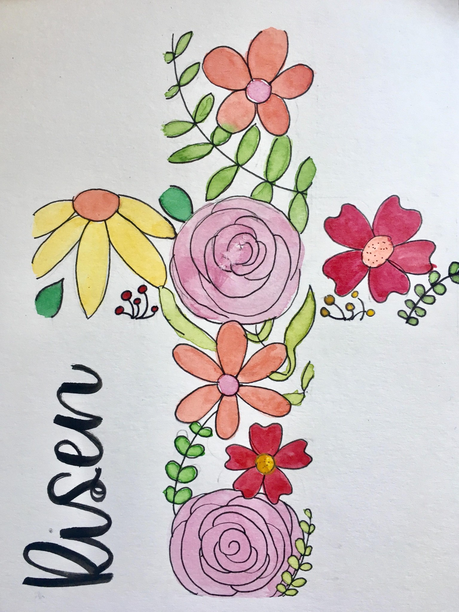 Floral Cross {1st Attempt} - image 2 - student project