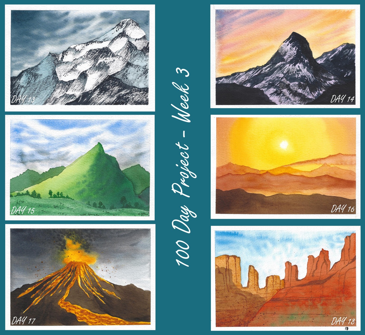 The art of not giving up - 100 Days of Watercolour - image 3 - student project