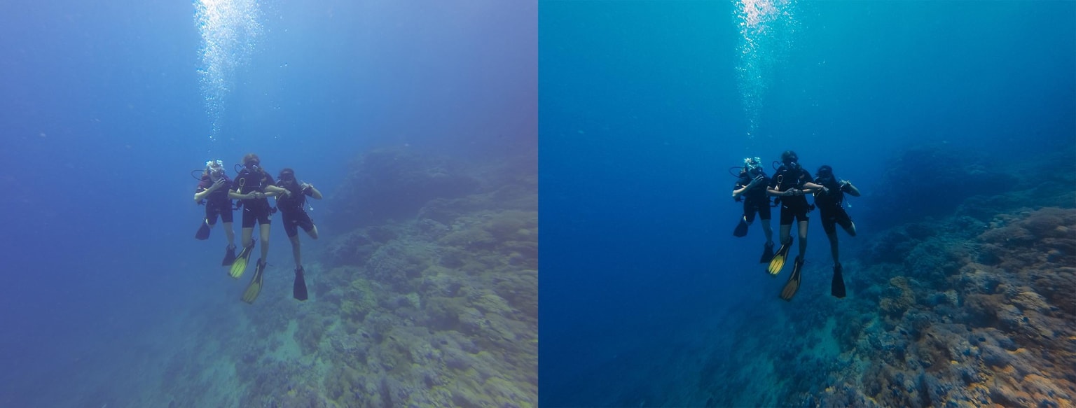 Group Scuba Diving Selfie - Before & After - image 1 - student project