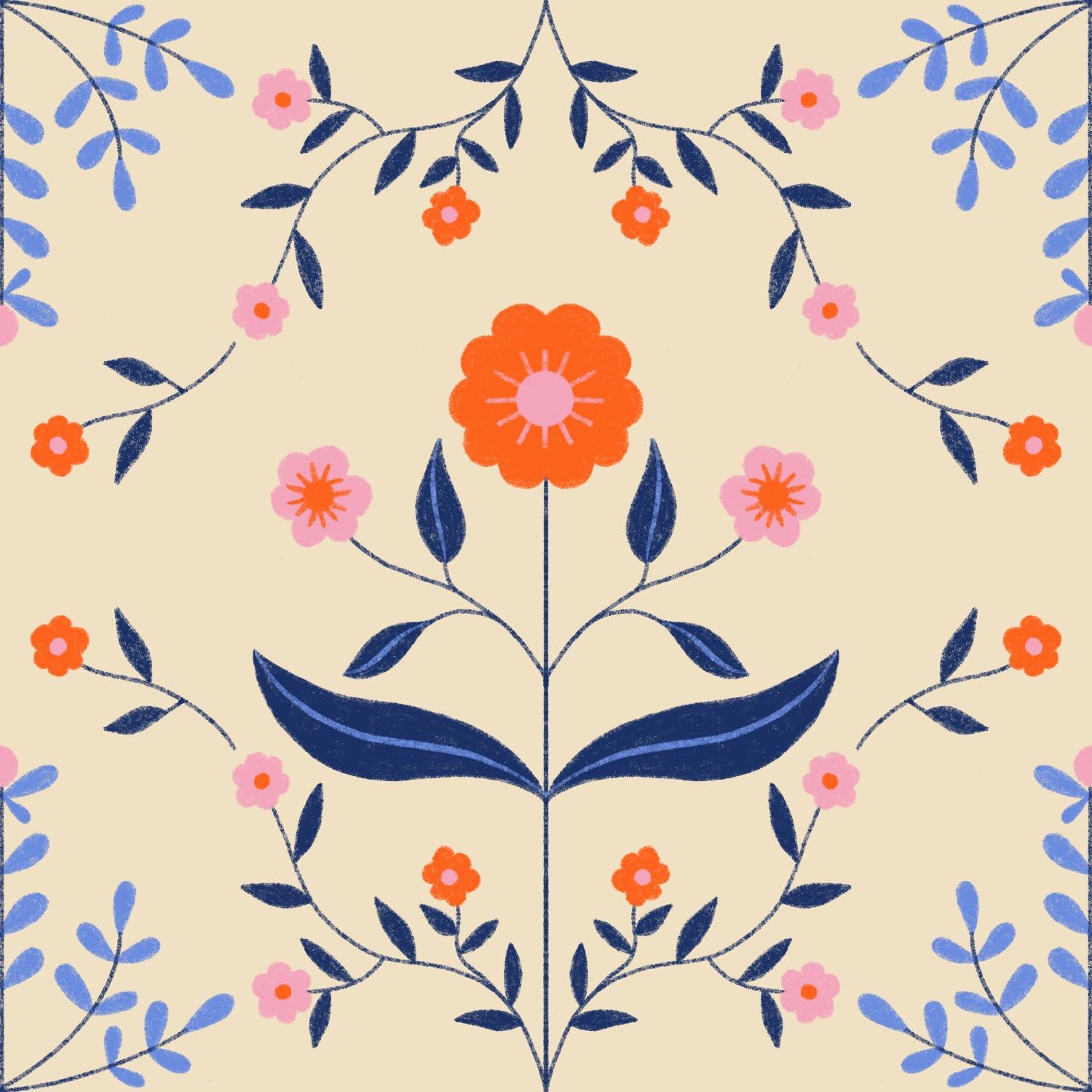How to create a symmetric pattern in Procreate - image 1 - student project