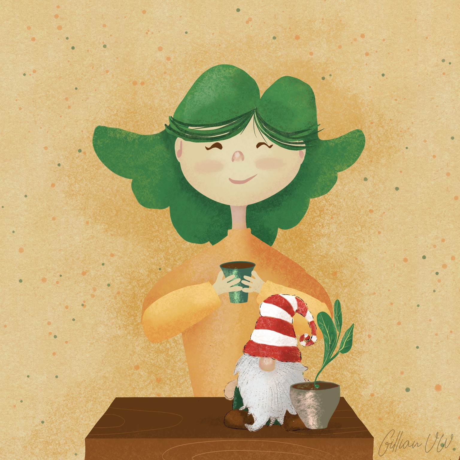 Cartoon Coffee Girl - image 1 - student project