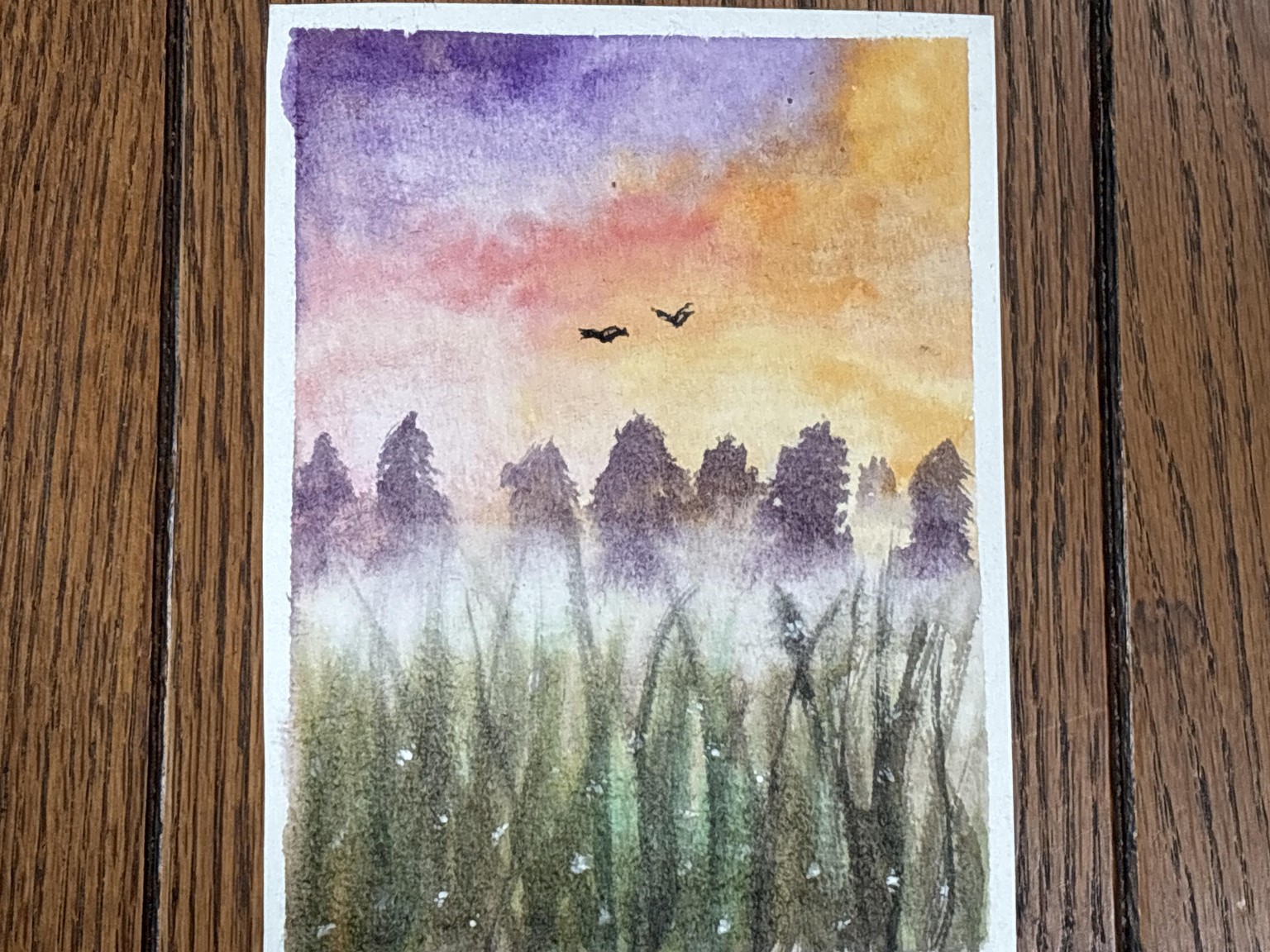 Simple watercolour landscape - image 1 - student project